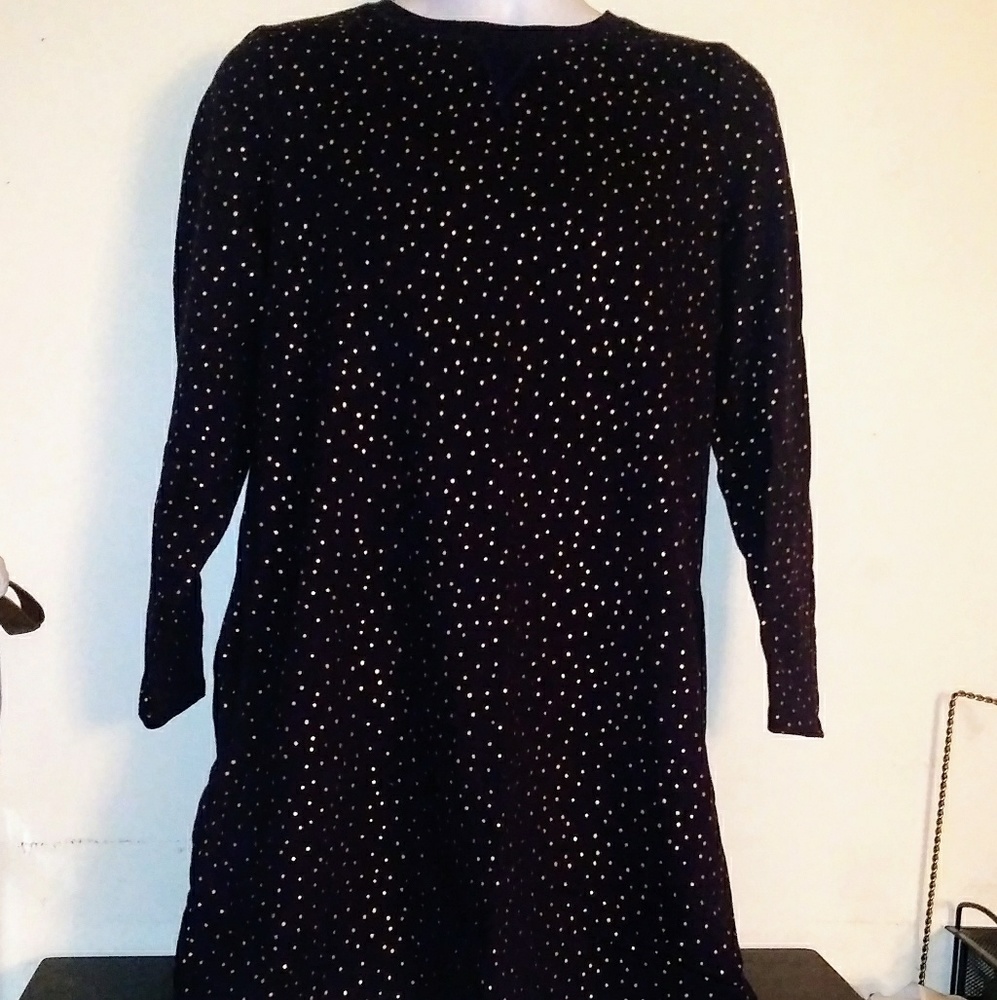Bodens size 8 gold polka dotted long black sweater